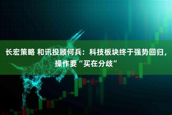 长宏策略 和讯投顾何兵：科技板块终于强势回归，操作要“买在分歧”